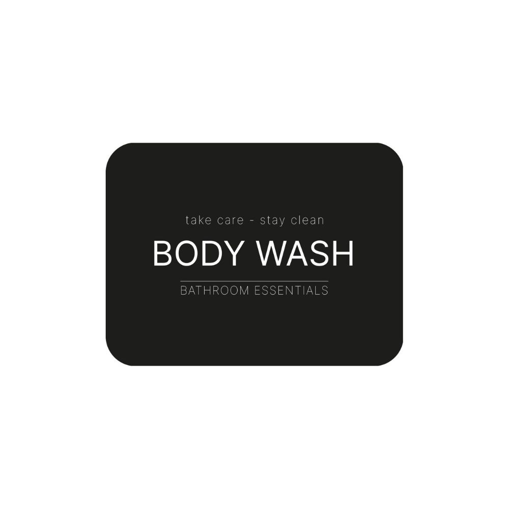 Zelfklevend Etiket - Body Wash - Matzwart