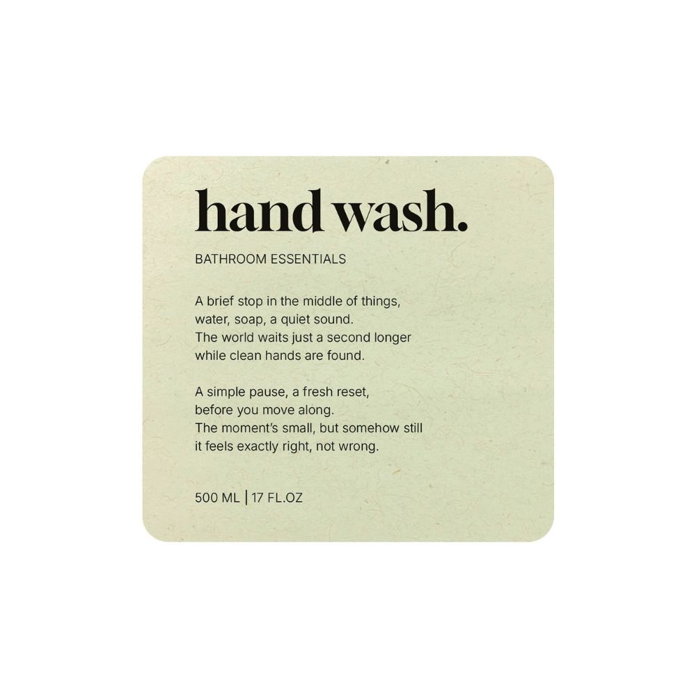 Zelfklevend Etiket Premium - Hand Wash - Beige