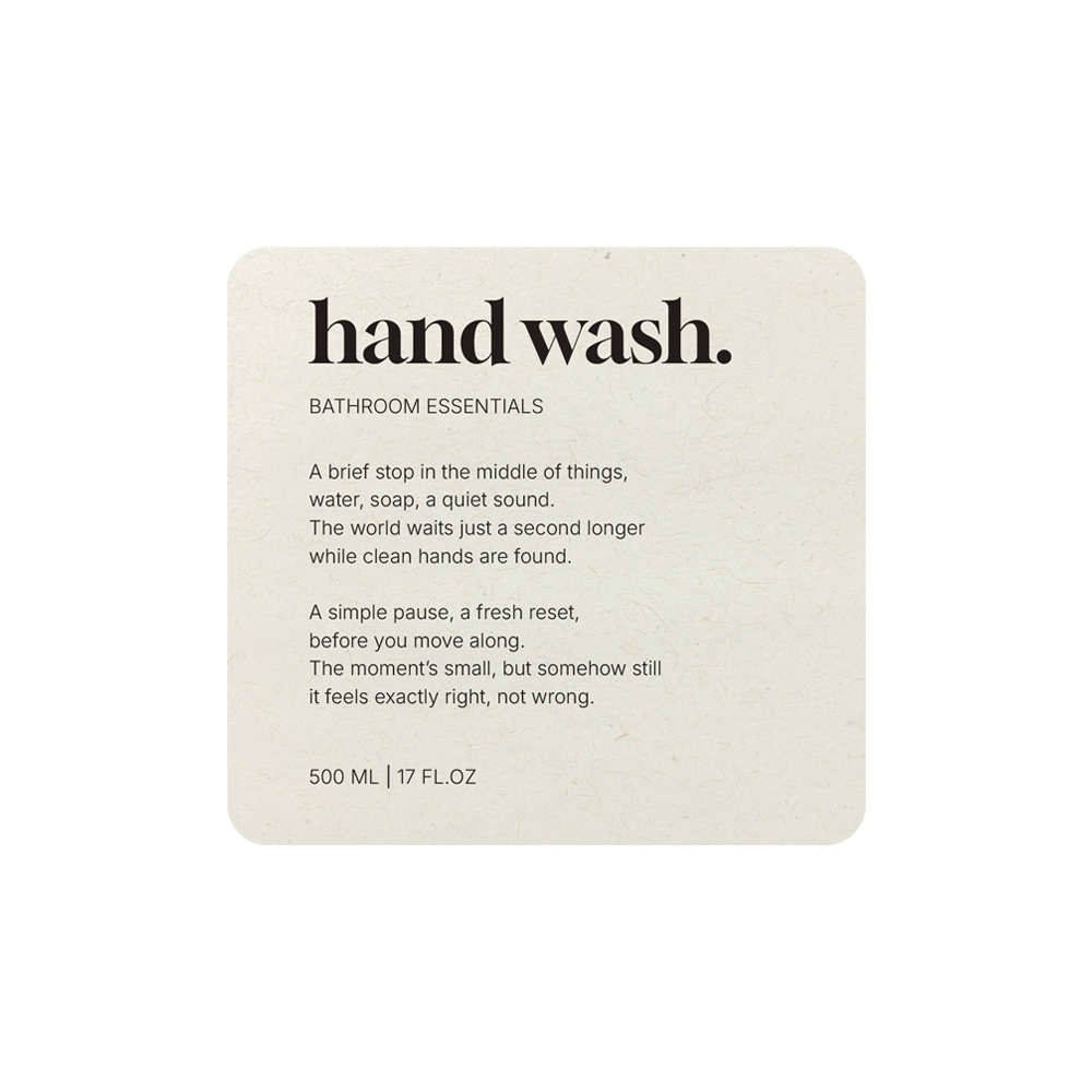Zelfklevend Etiket Premium - Hand Wash - Beige