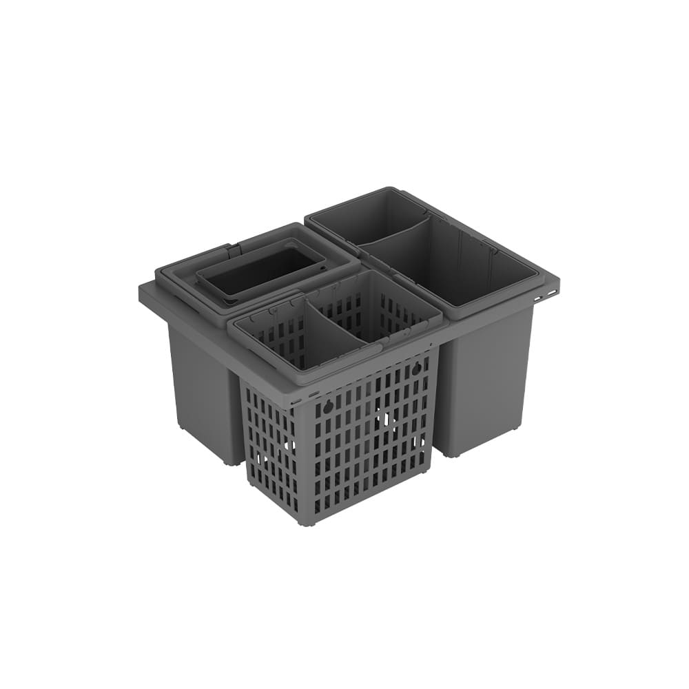 Inbouw Afvalemmer - Cube Basic Eco - Donkergrijs