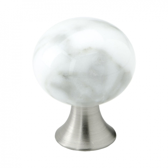 Knop Bead Straight - Carrara Marmer in de groep Knoppen / Kleur/Materiaal / Wit bij Beslag Online (304060-11)