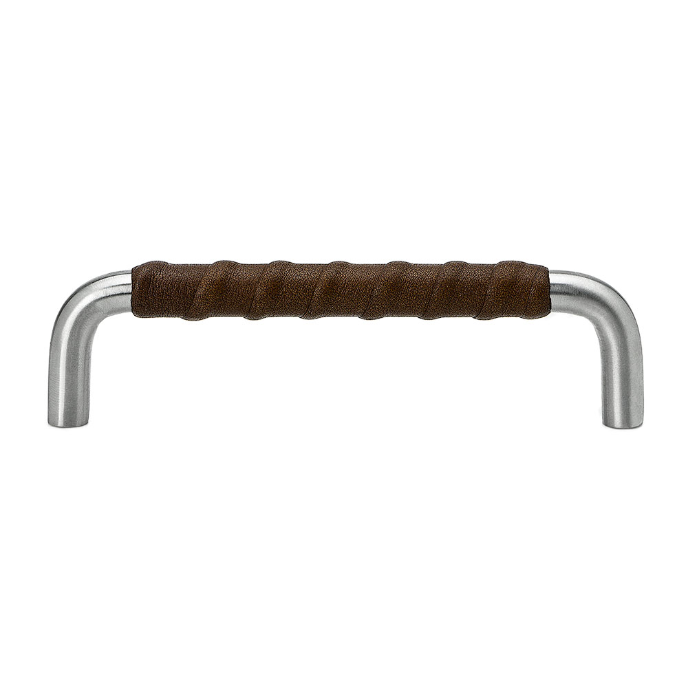 Handgreep SS-A - 128mm - RVS/Bruin Leer