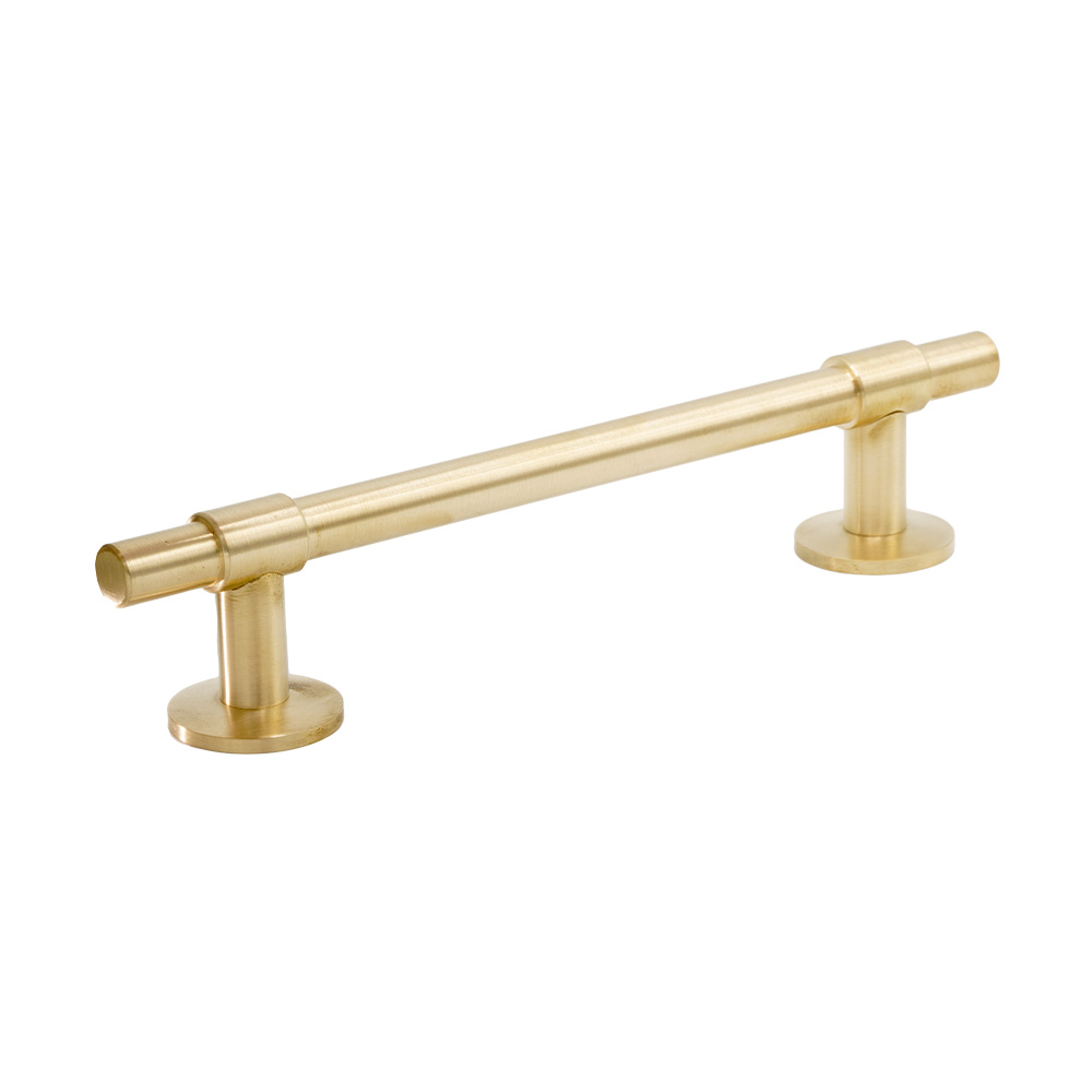 Handgreep Uniform - 128mm - Geborsteld Onbehandeld Messing