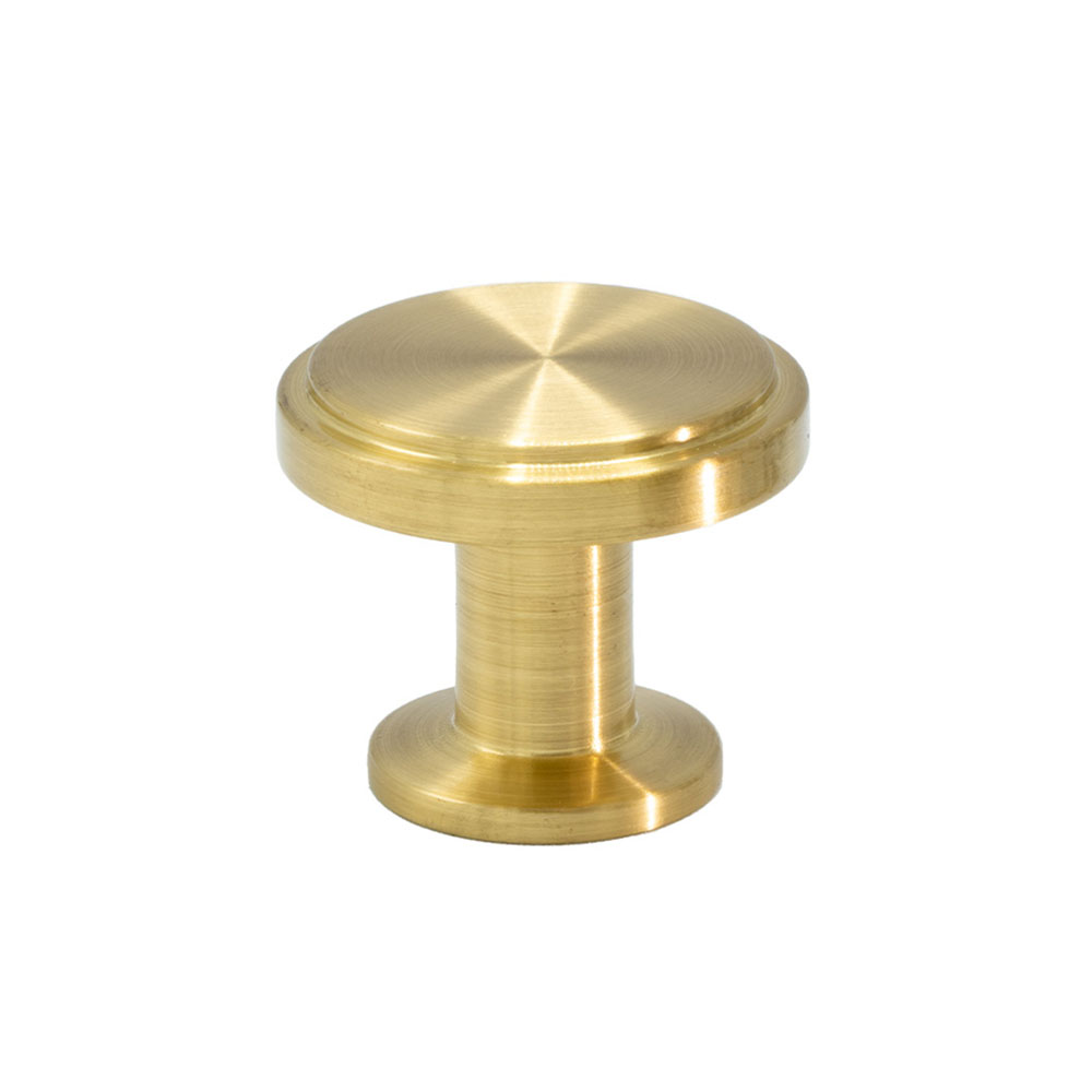 Knop Uno - Geborsteld Onbehandeld Messing