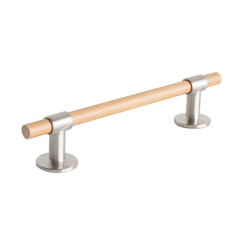 Handgreep Uniform - 128mm - Eiken/Geborsteld RVS