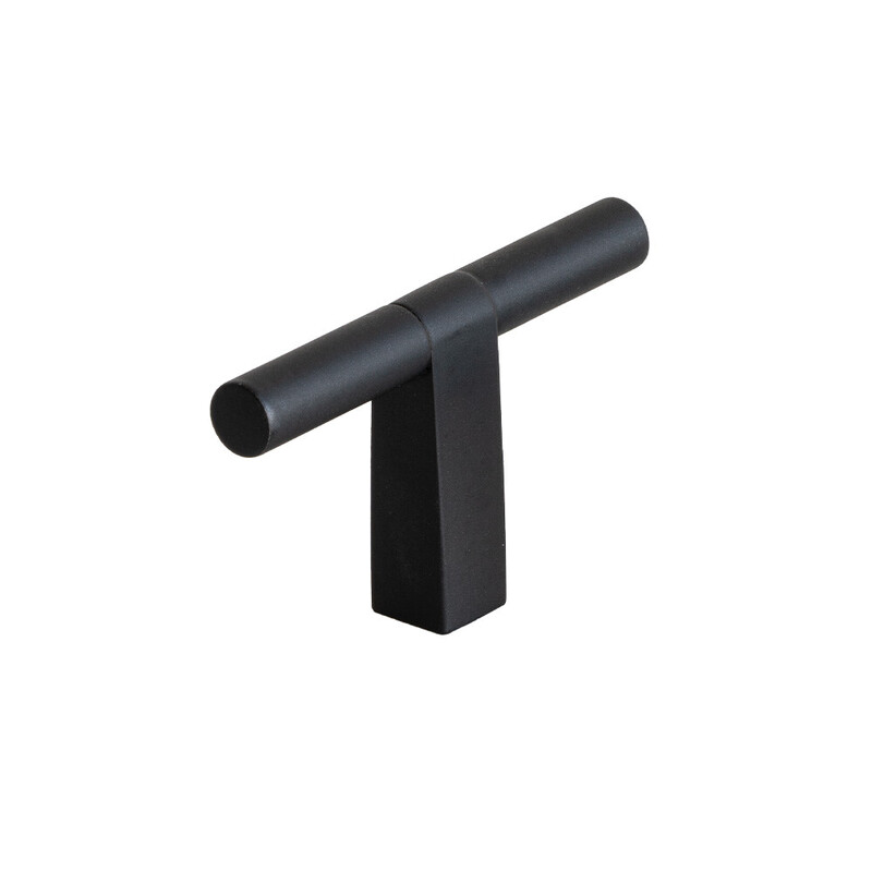Knop T Petit - Mat Zwart
