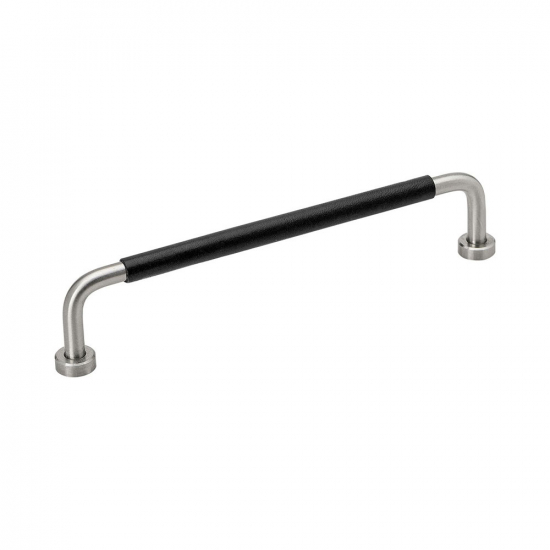 Handgreep Lounge - 160mm - RVS/Zwart Leer