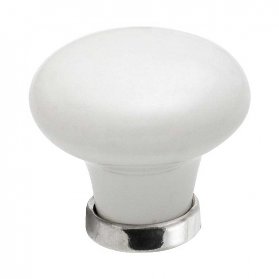 Knop 24136 - Wit/Chroom
