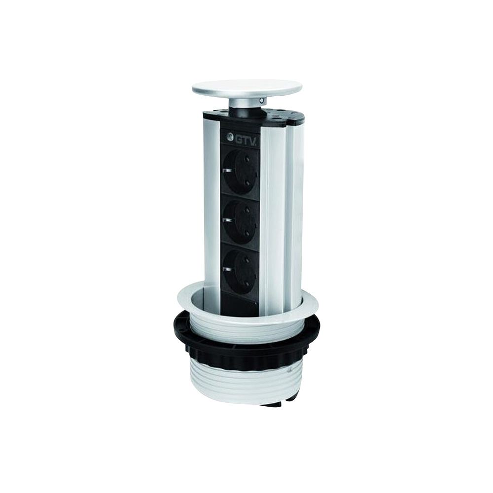 Elektrische Kolom 100mm 3st 230V Stopcontact – Zwart