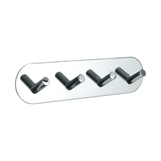 Handdoekhaak Base 100 4-Haak - Chroom