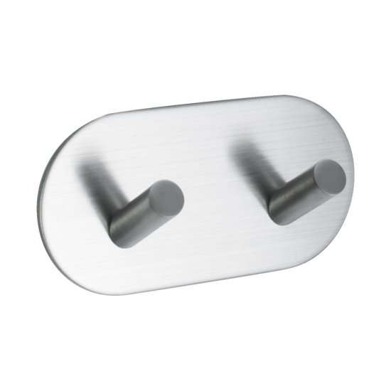Handdoekhaak Base 100 2-Haak - Geborsteld RVS