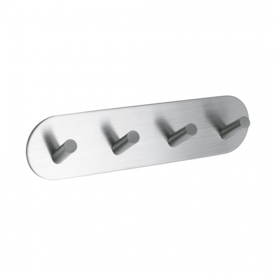 Handdoekhaak Base 100 4-Haak - Geborsteld RVS