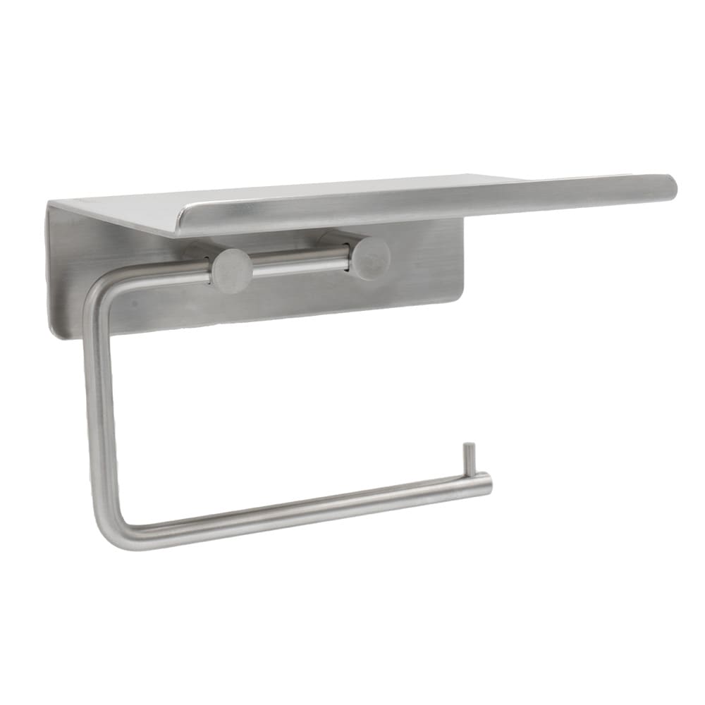 Base Toiletrolhouder Met Plank - Geborsteld RVS