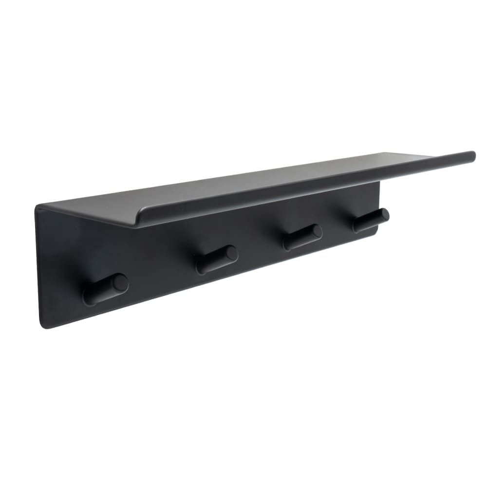 Badkamerplank Met Haakstrip Base - Mat Zwart