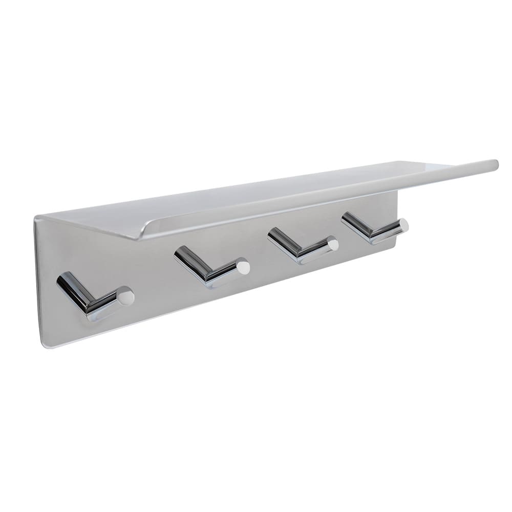 Badkamerplank Met Haakstrip Base - Chroom
