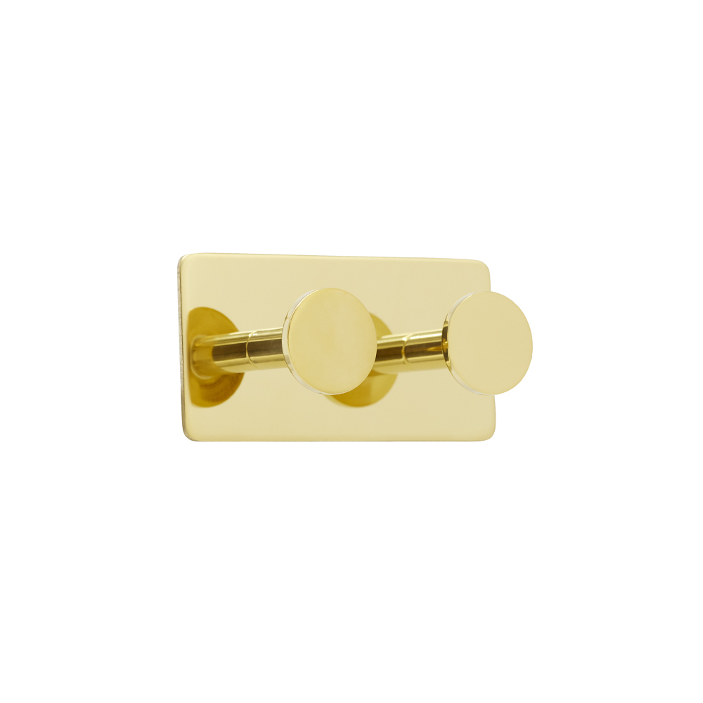 Handdoekhaak Base 210 2-Haak - Goud Gepolijst