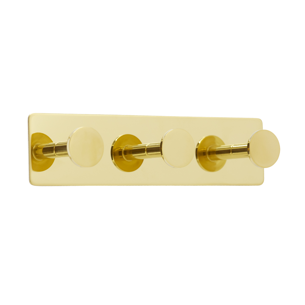Handdoekhaak Base 210 3-Haak - Goud Gepolijst