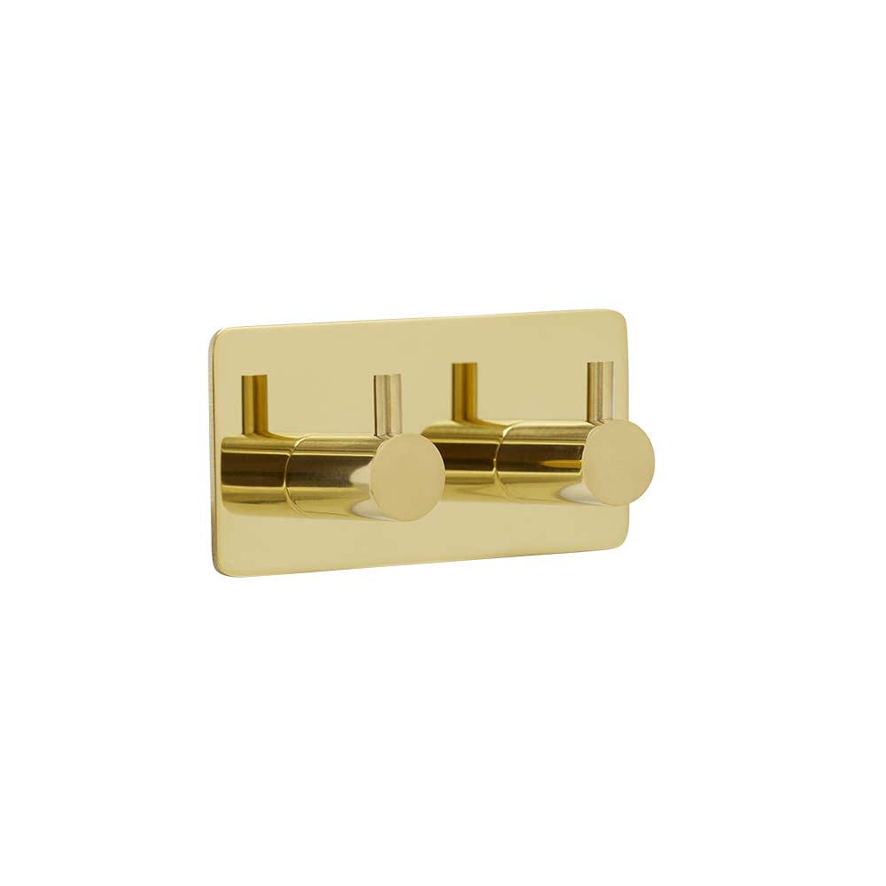 Handdoekhaak Base 220 2-Haak - Goud Gepolijst