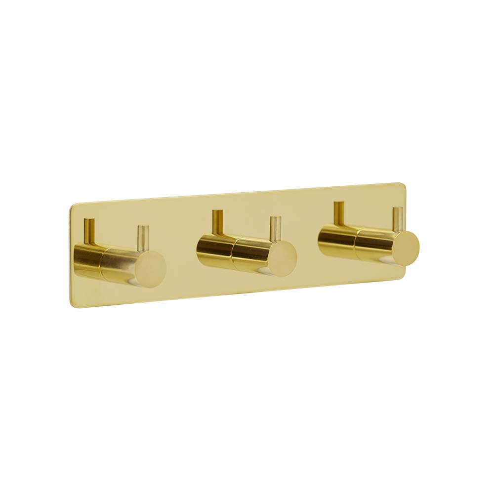 Handdoekhaak Base 220 3-Haak - Goud Gepolijst