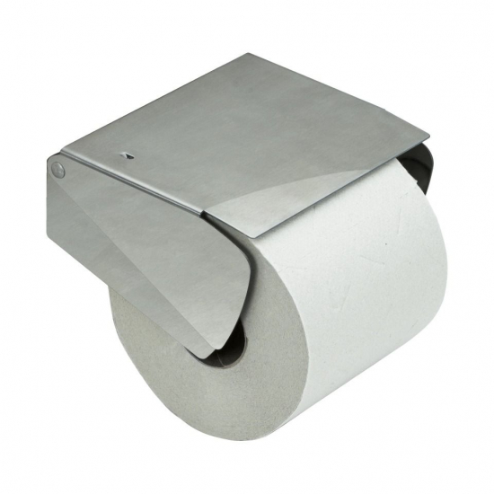 Solid Papierhouder Met Deksel - Geborsteld RVS in de groep Badkamer Accessoires / Alle Badkamer Accessoires / Toiletrolhouder bij Beslag Online (620027)