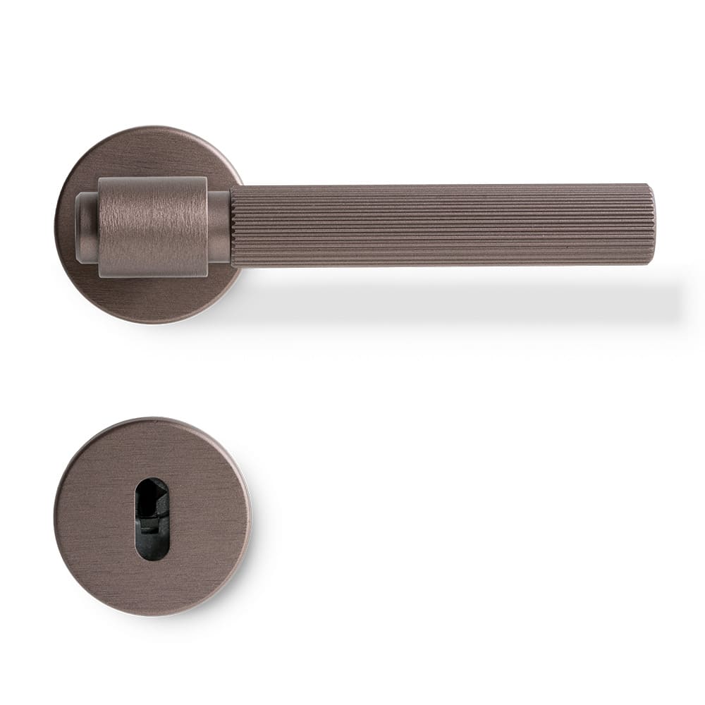 Deurklink Helix 200 Stripe - Scandinavische Standaard - Donker Brons
