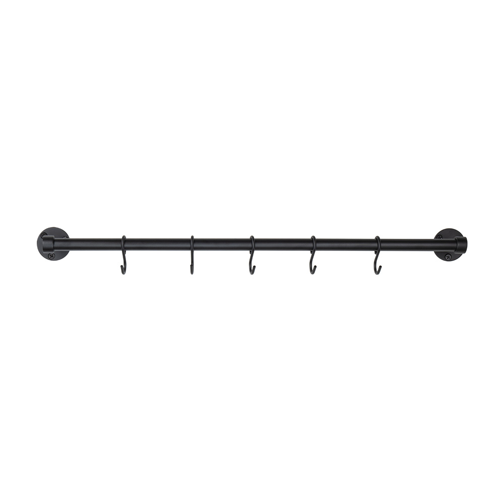 Keukenreling Aveny - 600mm - Compleet - Mat Zwart in de groep Kapstokhaken / Kleur/Materiaal / Zwart bij Beslag Online (948002-41)