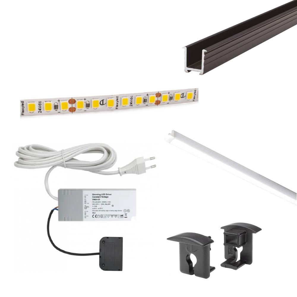 Verlichtingsset Miss - 2000mm - Zwart in de groep Verlichting / Alle Verlichting / Led Strip bij Beslag Online (973361-K)