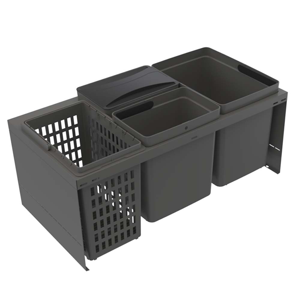 Inbouw Afvalemmer - Cube Compact Eco - Donkergrijs in de groep Opslag / Alle Opslag / Afvalbakken Keuken bij Beslag Online (for-cube-compact-gra)