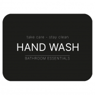 Zelfklevend Etiket - Hand Wash - Matzwart