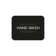 Zelfklevend Etiket - Hand Wash - Matzwart