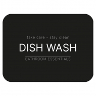 Zelfklevend Etiket - Dish Wash - Matzwart