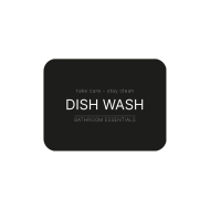 Zelfklevend Etiket - Dish Wash - Matzwart
