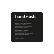 Zelfklevend Etiket Premium - Hand Wash - Matzwart