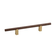 Handgreep Kumo Wood - Walnoot/Geborsteld Messing