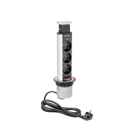Elektrische Kolom 60mm 3st 230V EU Stopcontact – Zilver