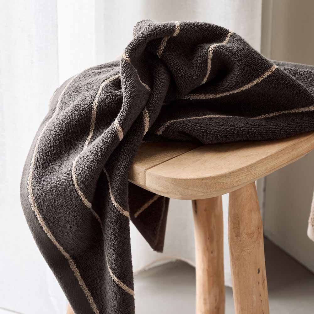 Handdoek Stripe - 50X100cm - Army 2stuks