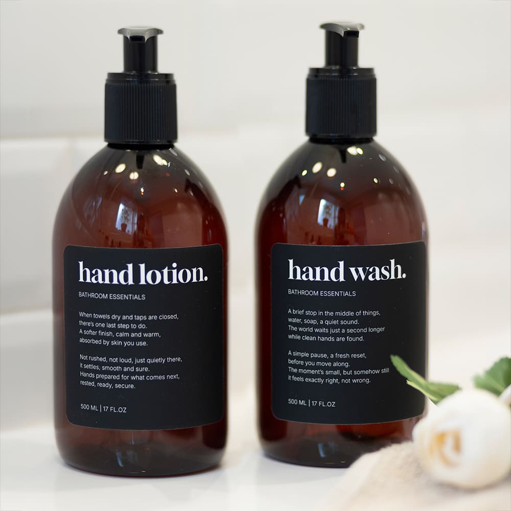 Zelfklevend Etiket Premium - Hand Wash - Matzwart