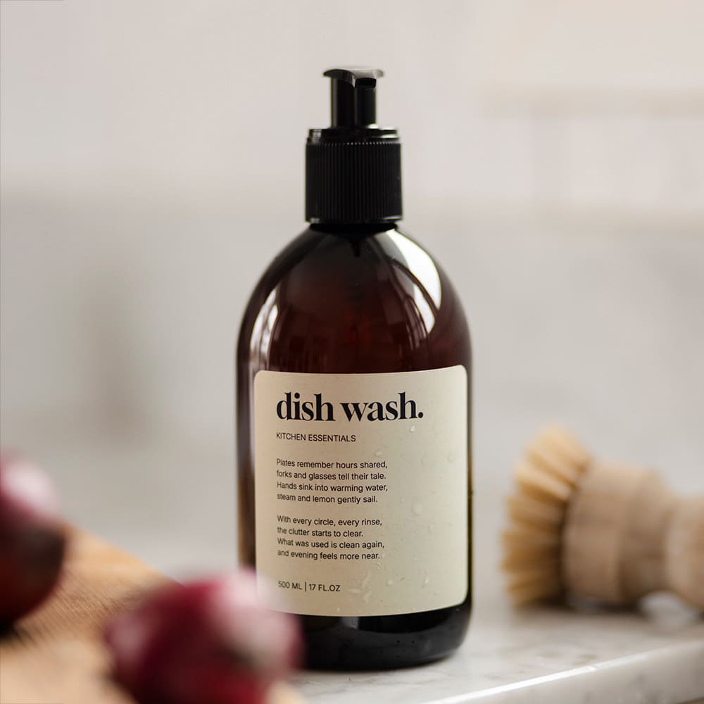 Zelfklevend Etiket Premium - Dish Wash - Beige