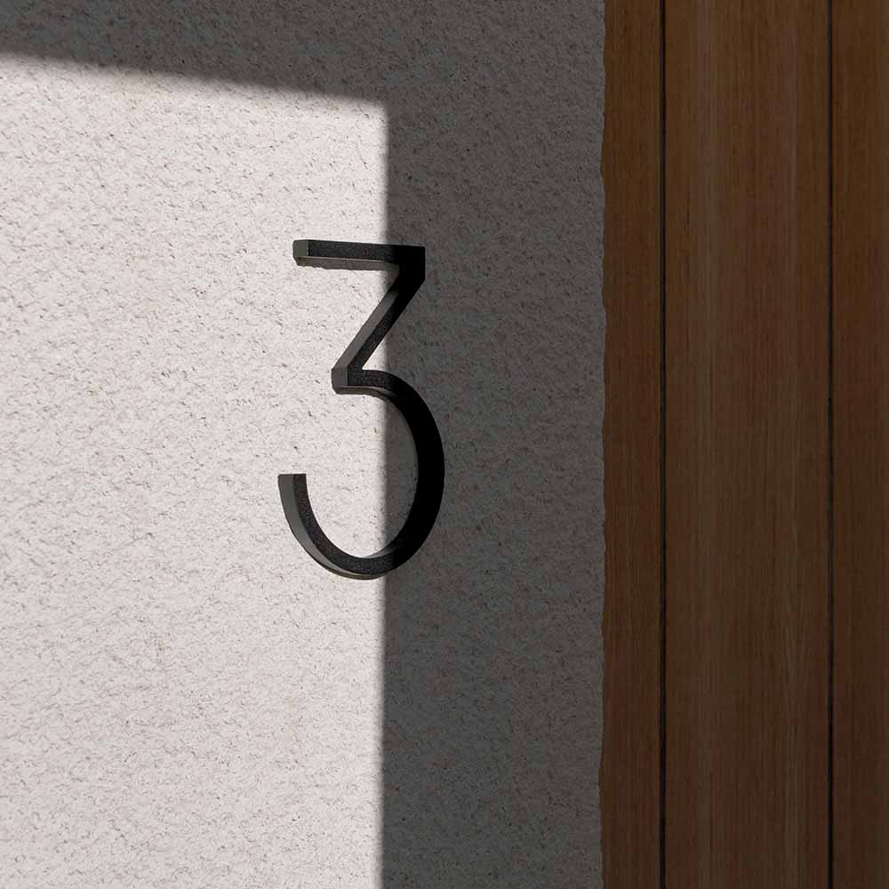 Huisnummer Contemporary - 3 - Zwart