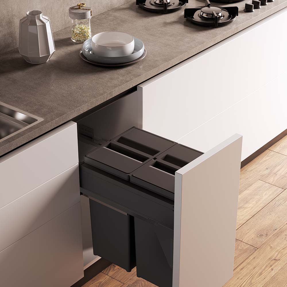 Inbouw Afvalemmer Wide - Donkergrijs