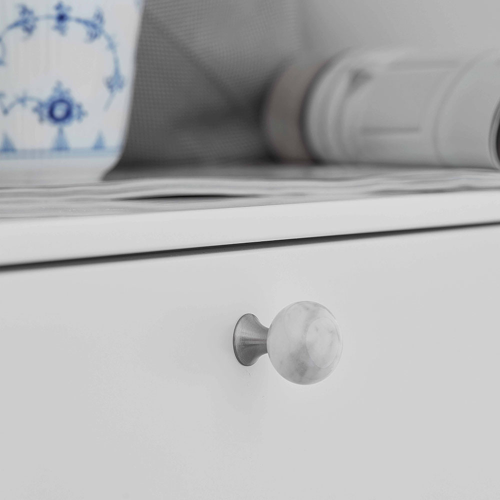 Knop Bead Straight - Carrara Marmer