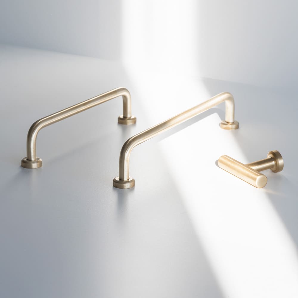 Knop T Viva - Geborsteld Onbehandeld Messing