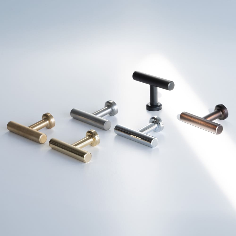 Knop T Viva - Geborsteld Onbehandeld Messing