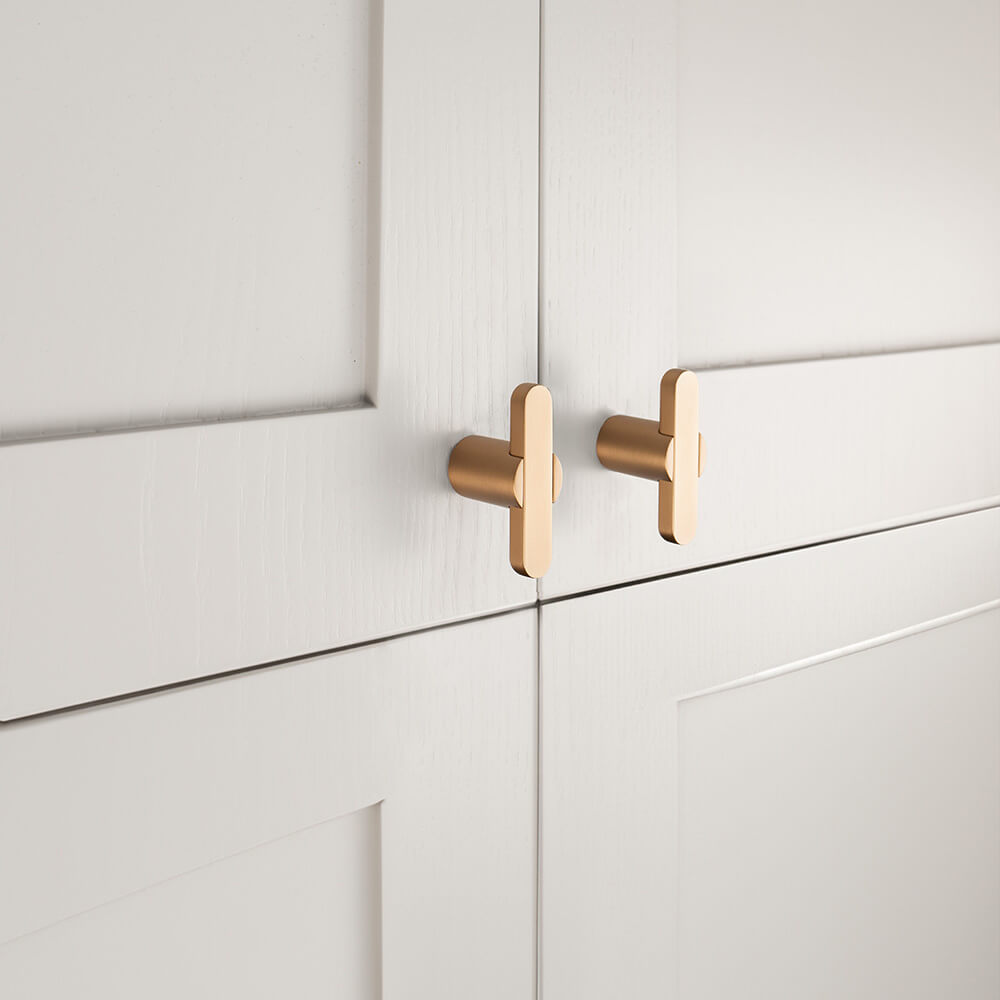 Knop T Fusion - Geborsteld Messing