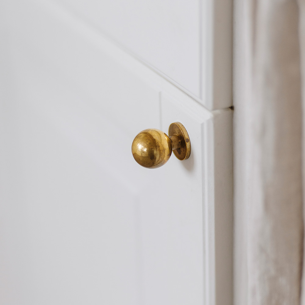 Knop Solliden - Gepolijst Onbehandeld Messing