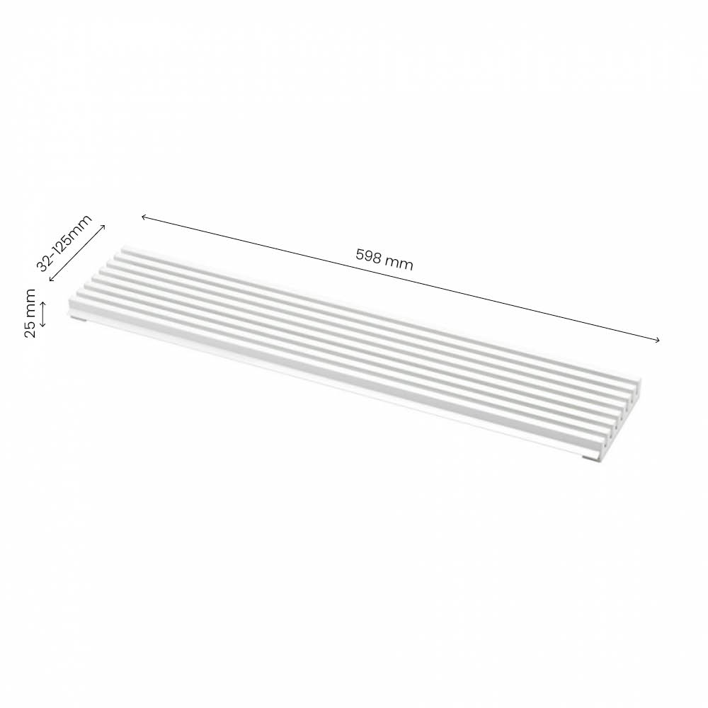 Ventilatierooster - 598x125 - Wit