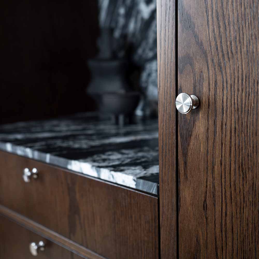 Knop Uno - Geborsteld RVS
