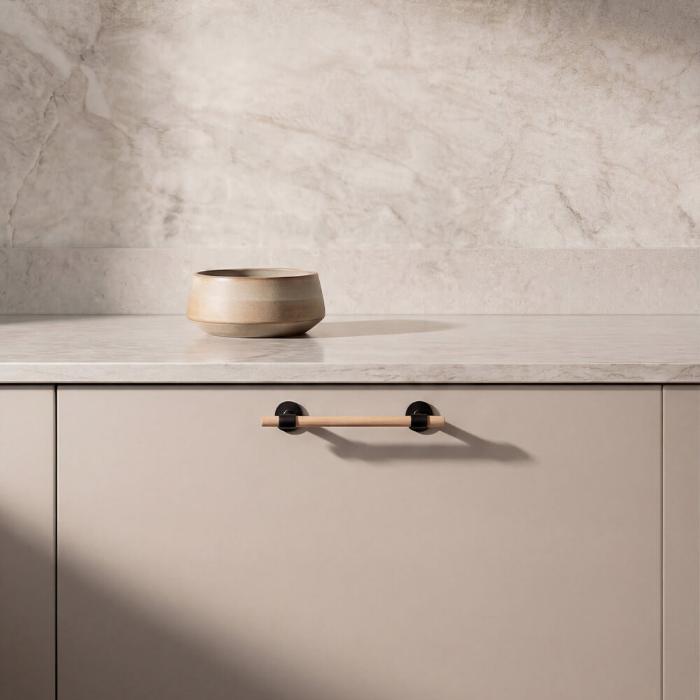 Handgreep Uniform - 128mm - Eiken/Mat Zwart