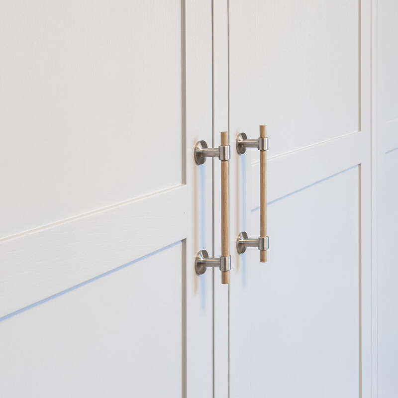 Handgreep Uniform - 128mm - Eiken/Geborsteld RVS