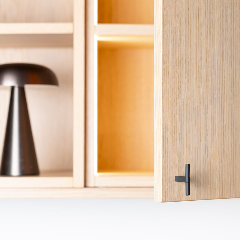 Knop T Petit - Mat Zwart